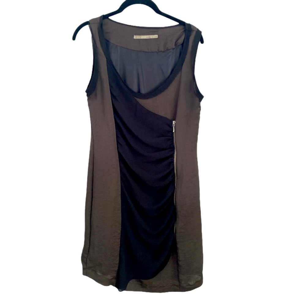 Zara two tone grey zipper mini dress M
